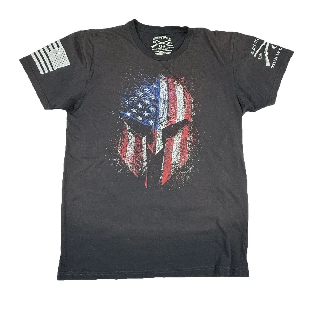 Grunt Style GS American Spartan T-shirt Black Mens Medium‎ Short Sleeve